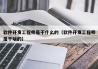 软件开发工程师是干什么的（软件开发工程师是干啥的）