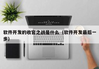 软件开发的收官之战是什么（软件开发最后一步）