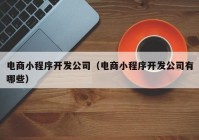 电商小程序开发公司（电商小程序开发公司有哪些）