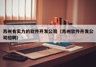 苏州有实力的软件开发公司（苏州软件开发公司招聘）