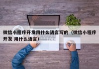 微信小程序开发用什么语言写的（微信小程序开发 用什么语言）