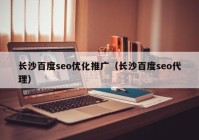 长沙百度seo优化推广（长沙百度seo代理）