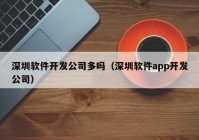 深圳软件开发公司多吗（深圳软件app开发公司）