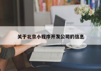 关于北京小程序开发公司的信息