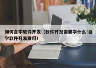 如何自学软件开发（软件开发需要学什么!自学软件开发难吗）