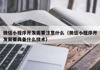 微信小程序开发需要注意什么（微信小程序开发需要具备什么技术）