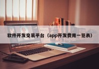 软件开发交易平台（app开发费用一览表）