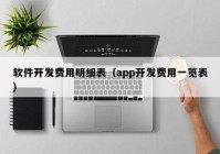 软件开发费用明细表（app开发费用一览表）