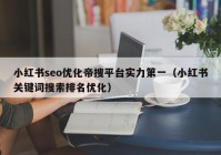 小红书seo优化帝搜平台实力第一（小红书关键词搜索排名优化）