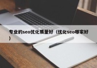 专业的seo优化质量好（优化seo哪家好）